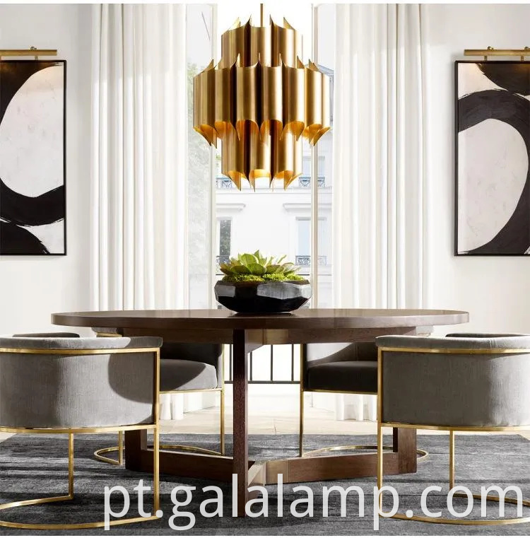 Lustre de pingente de prata e ouro moderno para espaços elegantes